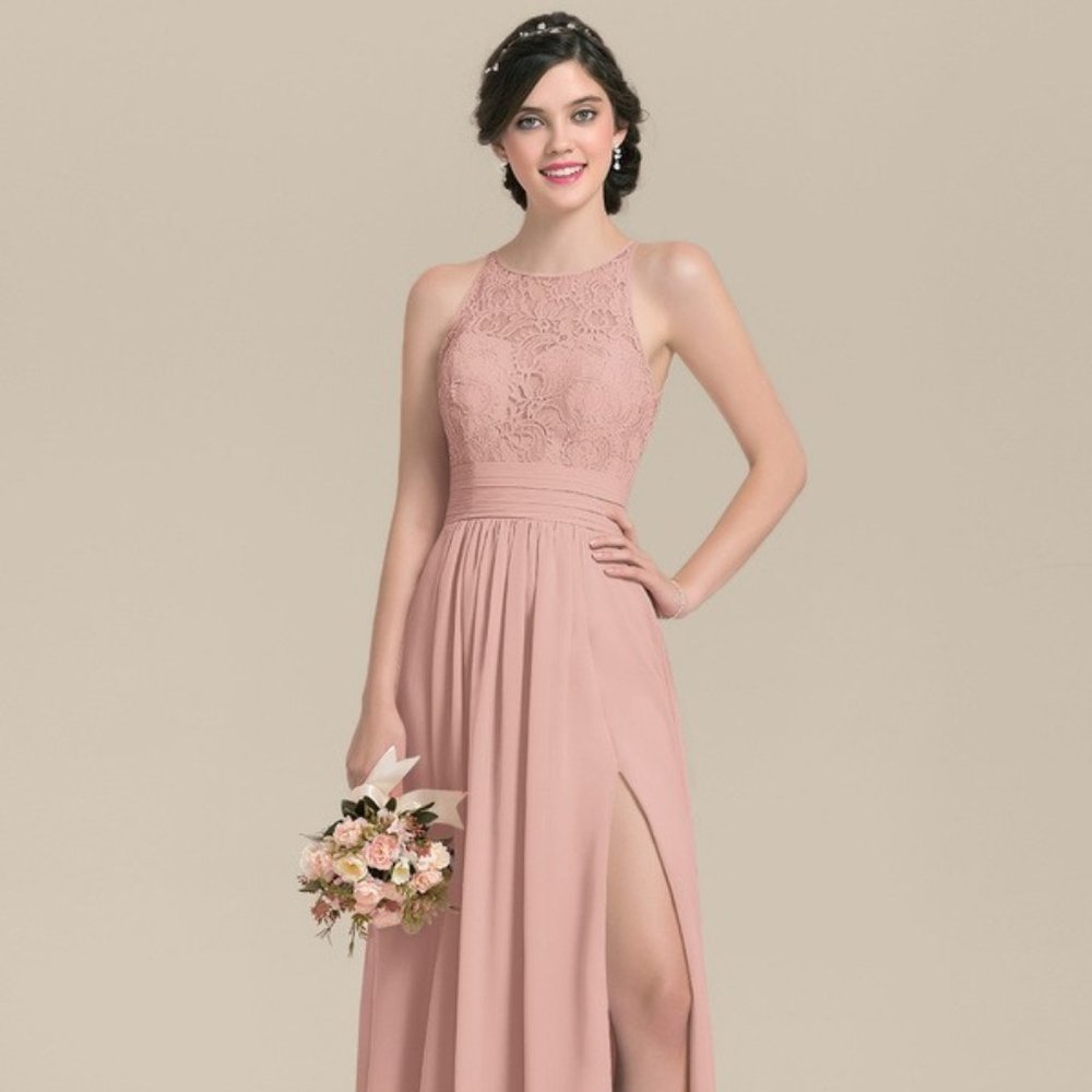 Dusty Rose Chiffon Bridesmaid Dress